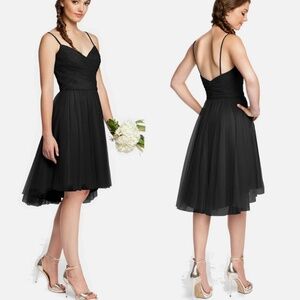NWT Designer Tulle High-Low Balletcore Bridesmaid Party Dress Quincy BLACK~6